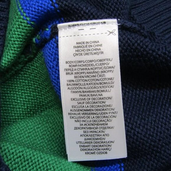 NEW POLO RALPH LAUREN Mens Sweater Green/Multi Striped Cotton Crewneck Size S - Picture 7 of 9